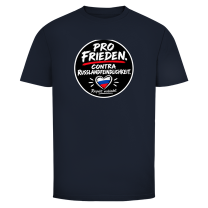 Herren T-Shirt Pro Frieden. Contra Russlandfeindlichkeit.