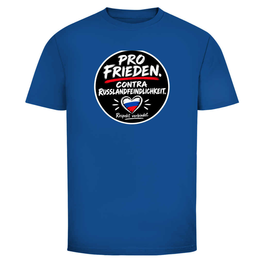 Herren T-Shirt Pro Frieden. Contra Russlandfeindlichkeit.
