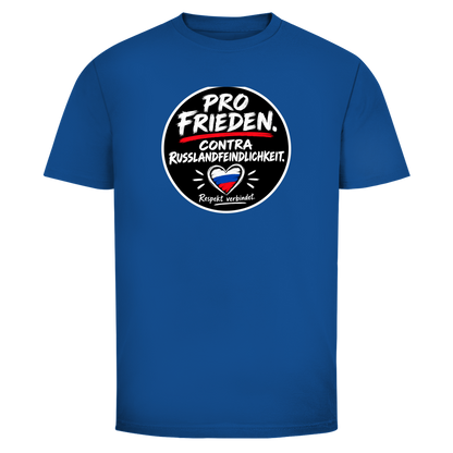 Herren T-Shirt Pro Frieden. Contra Russlandfeindlichkeit.