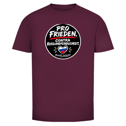 Herren T-Shirt Pro Frieden. Contra Russlandfeindlichkeit.