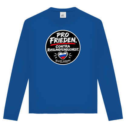 Unisex Langarmshirt Pro Frieden. Contra Russlandfeindlichkeit.