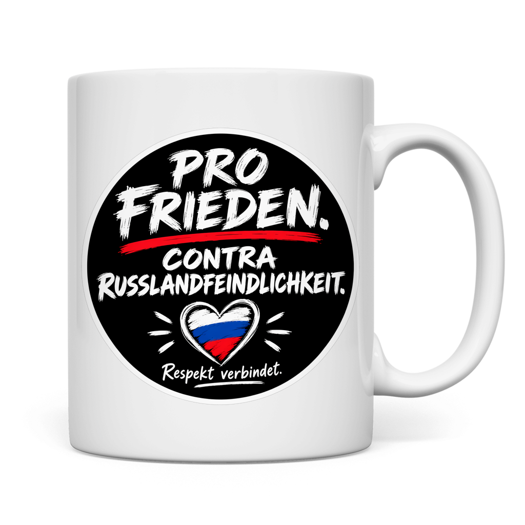 Tasse Pro Frieden. Contra Russlandfeindlichkeit.