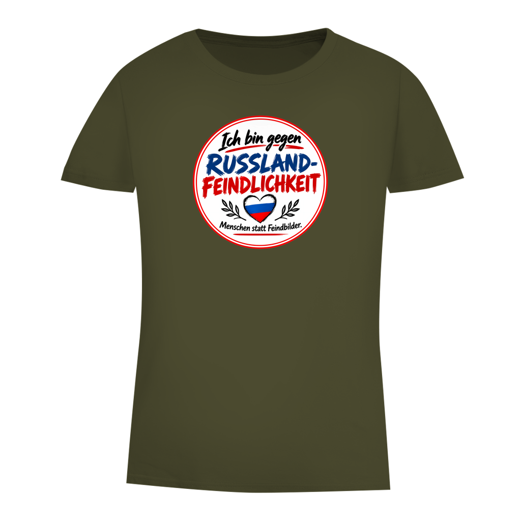 Damen Premium Bio T-Shirt Ich bin gegen Russlandfeindlichkeit