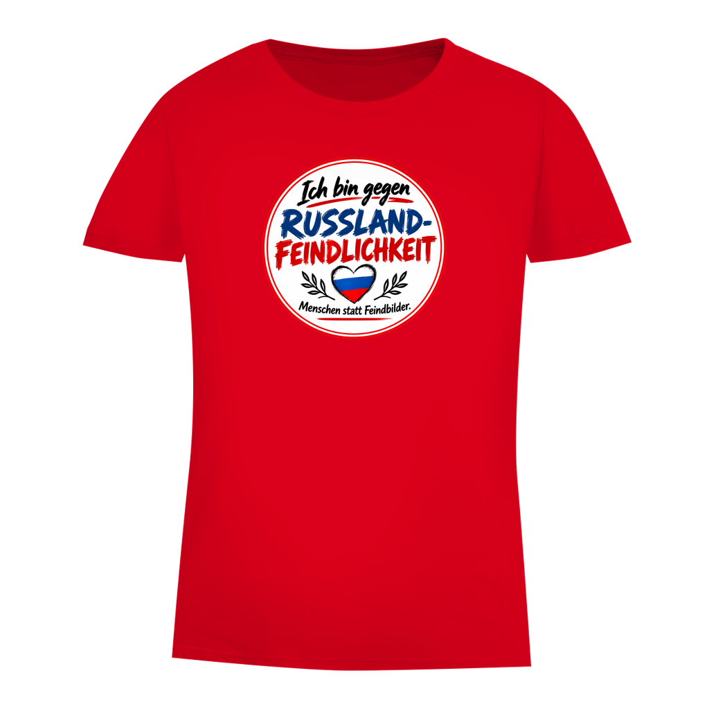 Damen Premium Bio T-Shirt Ich bin gegen Russlandfeindlichkeit