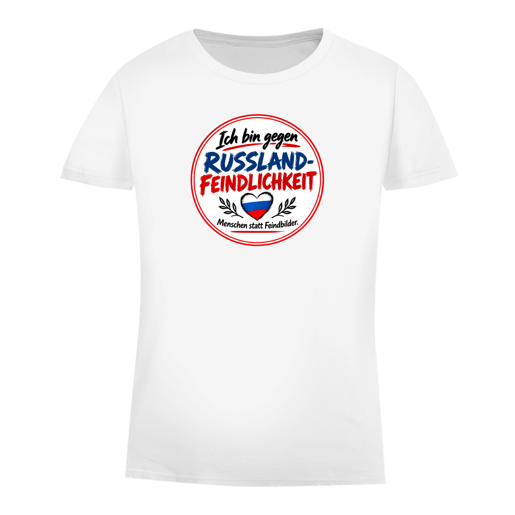 Damen Premium Bio T-Shirt Ich bin gegen Russlandfeindlichkeit