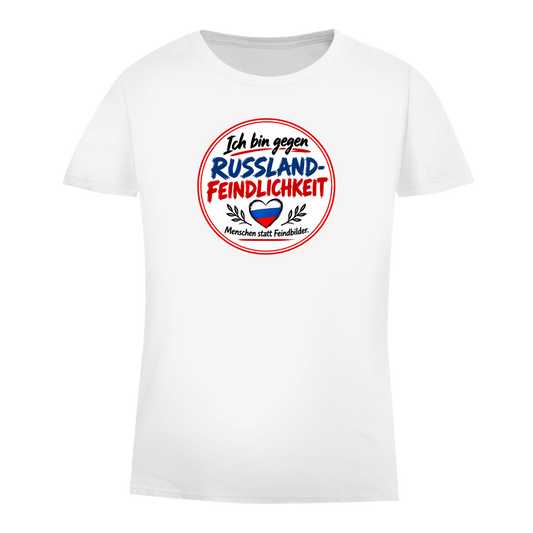 Damen Premium Bio T-Shirt Ich bin gegen Russlandfeindlichkeit