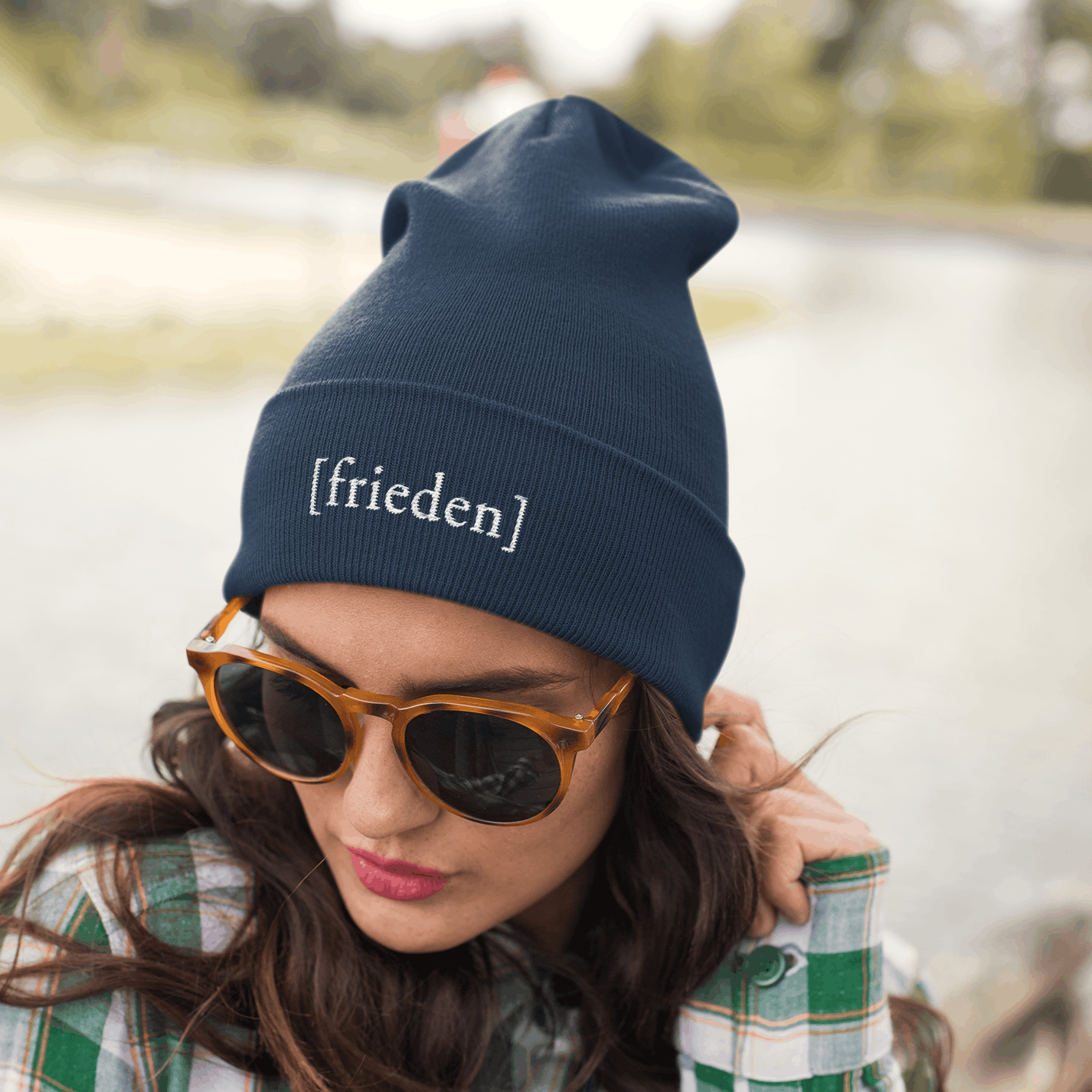 "[frieden]"  - Mütze mit Stick