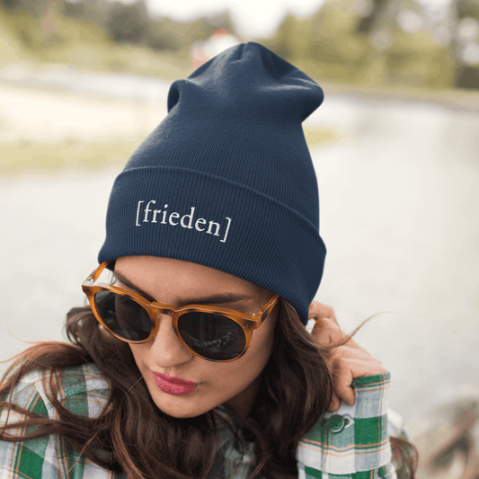 "[frieden]"  - Mütze mit Stick