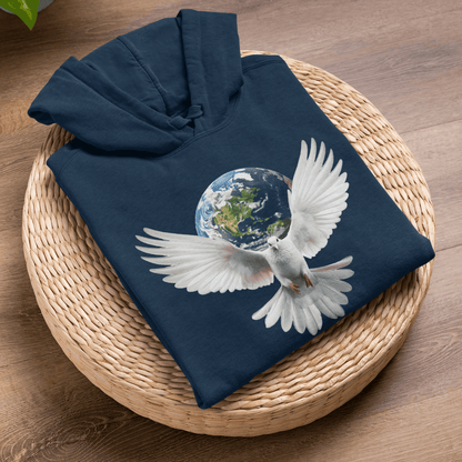 Friedenstaube & Weltkugel  - Unisex Kapuzenpullover Hoodie