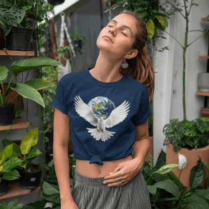 Friedenstaube & Weltkugel - Damen Premium Organic T-Shirt